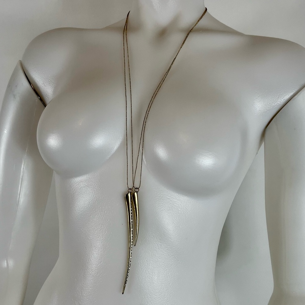 Claw Pendant Double Strand Lanyard Necklace